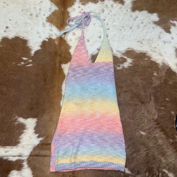 Rainbow Knit Halter Dress - Princess Polly - Picture 2 of 3